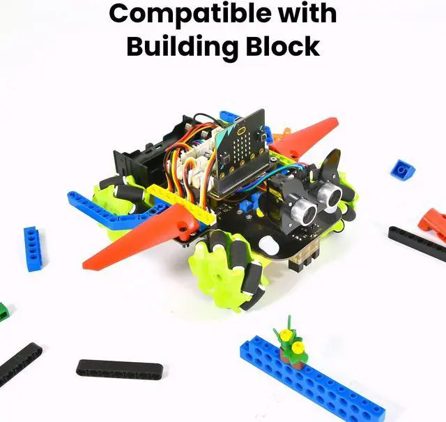 Alt view image 3 of 5 - KEYESTUDIO Microbit V2 Robot Car 4WD Mecanum Robotics Kit for Teens Adults