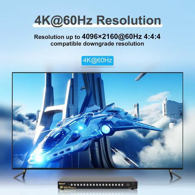 Alt view image 2 of 5 - JideTech 16x1 HDMI KVM Switch with USB 3.0 HUB, 16 in 1 Out 4K HDMI Switcher with 4K 60Hz Resolution, Rack Mount KVM Switch Support HDCP, EDID, Hotkey Mouse Switching for Linux, Windows, Mac, Unix