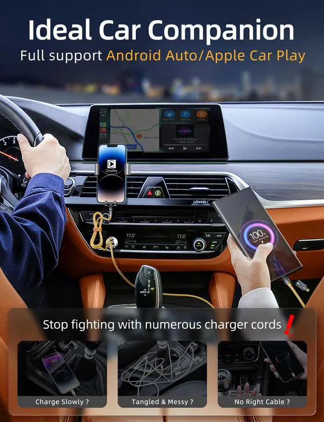 Alt view image 5 of 5 - [Chubby Silicone] 4-in-1 USB C to Lightning Cable,5FT 240W Charging Cord Fast Charging&Data Transfer,CarPlay& Android Auto,Multi Charger Cord Combo Lightning/Type C/USB A Port for iPhone Samsung i-Pad