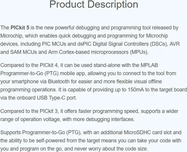 Alt view image 3 of 5 - PICkit 5 in-Circuit Debugger/Programmer, Programmer-to-Go Support, Type-C Port, Supports MPLAB, Card Programmer
