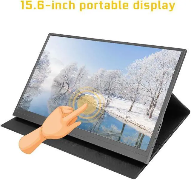 Alt view image 2 of 5 - JniTyOpt 15.6inch Portable Monitor with case,1080P USB-C HDMI Second External Monitor for Laptop,PC,Mac Phone,PS,Xbox,Swich,IPS Ultra-Thin Zero Frame Gaming Monitor/Premium Smart Cover