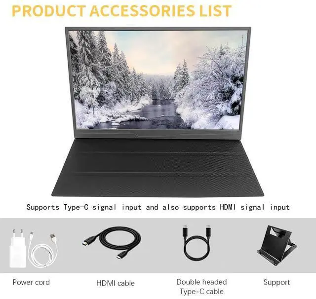 Alt view image 3 of 5 - JniTyOpt 15.6inch Portable Monitor with case,1080P USB-C HDMI Second External Monitor for Laptop,PC,Mac Phone,PS,Xbox,Swich,IPS Ultra-Thin Zero Frame Gaming Monitor/Premium Smart Cover