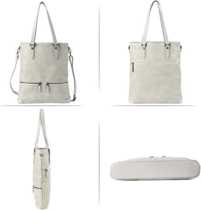 Alt view image 3 of 5 - Laptop Tote Bag, Leather Work Tote for Computer Bag Waterproof Lightweight Shoulder Bag Purse Handbag Crossbody Bag