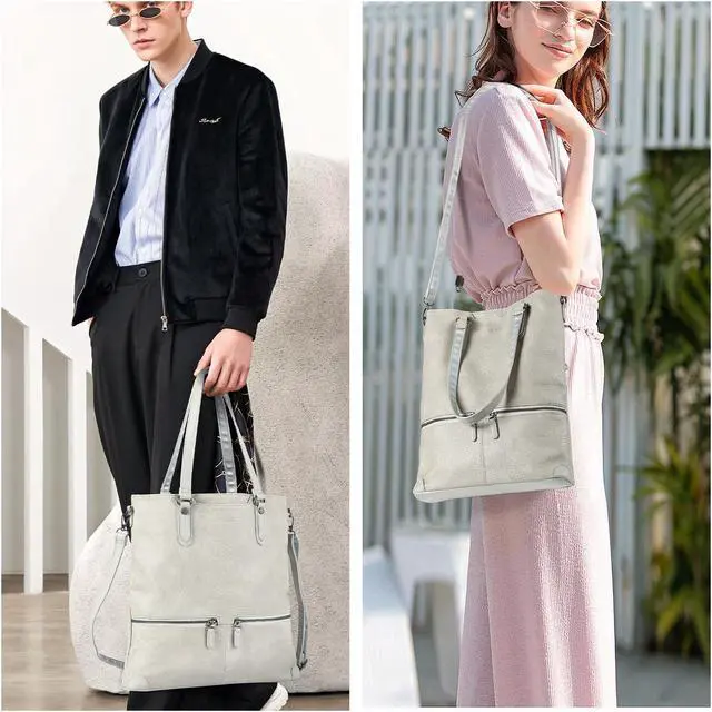 Alt view image 2 of 5 - Laptop Tote Bag, Leather Work Tote for Computer Bag Waterproof Lightweight Shoulder Bag Purse Handbag Crossbody Bag