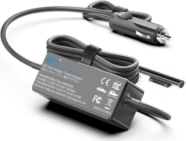 Main image of KFD 102W Surface Car Charger 12V-24V DC Adapter for Microsoft Surface Book 3 2 1 Surface Go 1 2 3 4 Surface Laptop 7 6 5 4 3 2 1 Go Surface Pro 11 10 X 9 8 7 7+ 6 5 4 3 1798 1932 Power Supply Cord