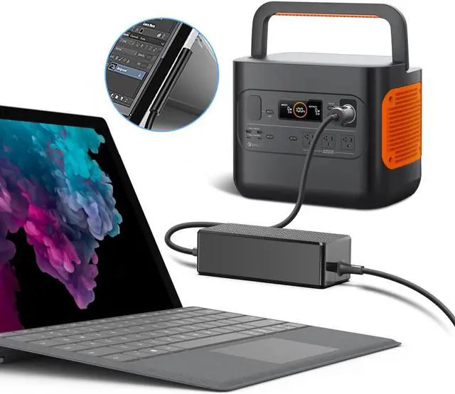 Alt view image 3 of 5 - KFD 102W Surface Car Charger 12V-24V DC Adapter for Microsoft Surface Book 3 2 1 Surface Go 1 2 3 4 Surface Laptop 7 6 5 4 3 2 1 Go Surface Pro 11 10 X 9 8 7 7+ 6 5 4 3 1798 1932 Power Supply Cord