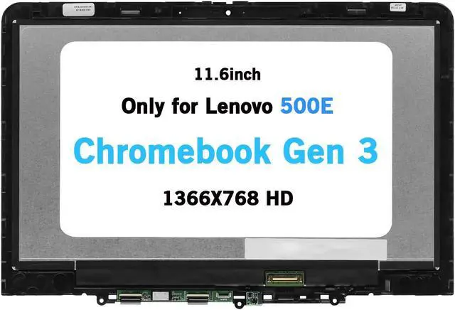 Main image of 11.6" Screen Replacement for Lenovo 500E 300E Chromebook Gen 3 82JB 82JC 82J9 82JA 5D11C95890 5D11C95886 5D11C95891 5D11C95892 5D11C95893 5D11C95894 LCD Digitizer Assembly (Support Stylus/Pen Touch)