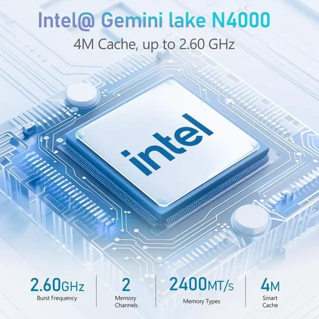 Alt view image 5 of 5 - kidwants KG1 Mini PC N4000(up to 2.6GHz), Mini Computer 8GB LPDDR4 RAM/128GB eMMC, Mini Desktop Computer Support 4K Dual Display, WiFi 5, BT 5.0, and USB 3.0 (Grey)