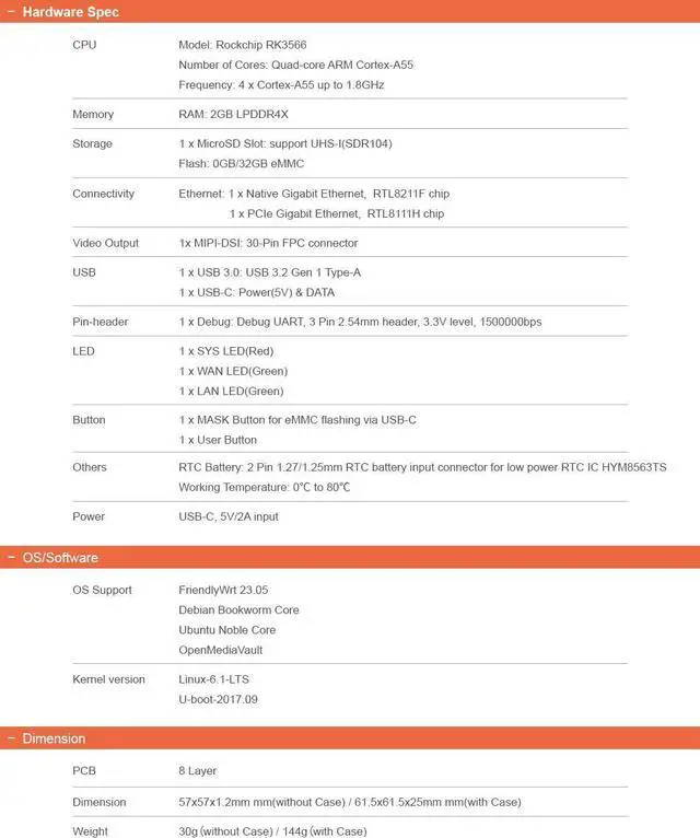 Alt view image 2 of 5 - FriendlyElec NanoPi R3S Mini Router OpenWRT, 2GB LPDDR4X RAM 32GB eMMC, with Dual-Gbps Ethernet for Smart Home Office Gateway IoT NAS Applications, Support Debian Ubuntu OS (2+32GB Bare Board)