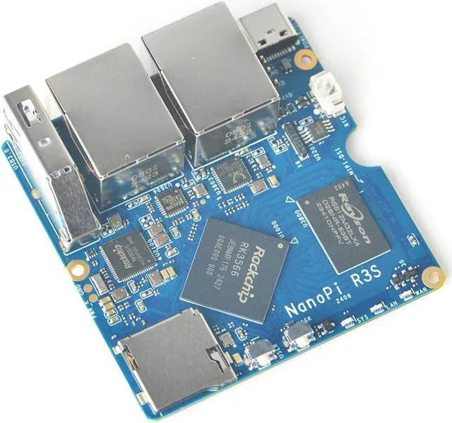 Main image of FriendlyElec NanoPi R3S Mini Router OpenWRT, 2GB LPDDR4X RAM 32GB eMMC, with Dual-Gbps Ethernet for Smart Home Office Gateway IoT NAS Applications, Support Debian Ubuntu OS (2+32GB Bare Board)
