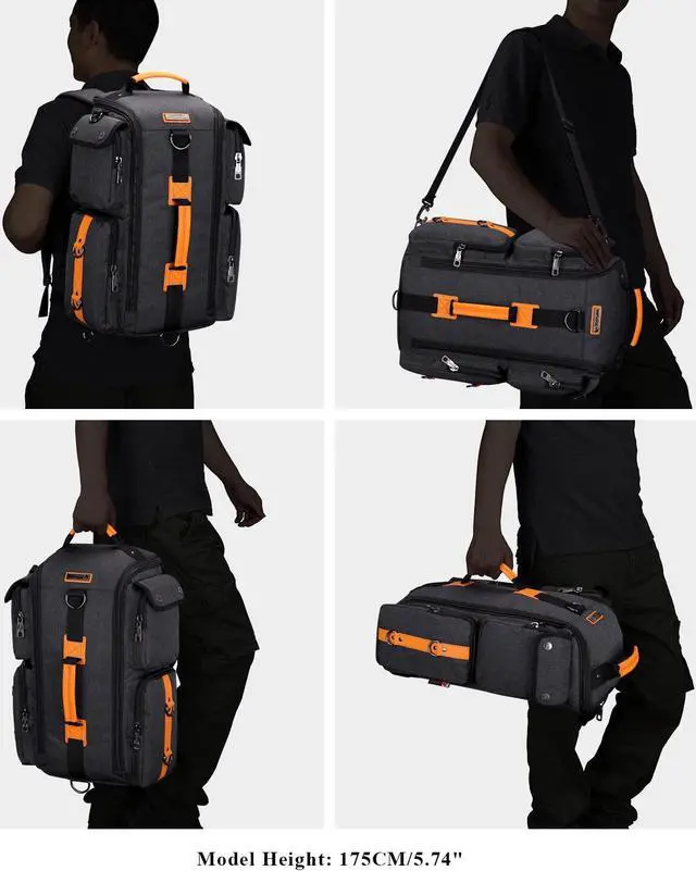 Alt view image 2 of 5 - WITZMAN Men's Travel Backpack Duffel Bag, Laptop Backpack 17 Inch, Toiletry Bag, Water-resistant, Black, 5L, 13"L x 20"H x 6"W, 1.28kg