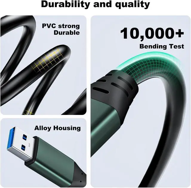 Alt view image 2 of 5 - Kumiho USB 3.0 Cable(50Ft/15M) Male to Male Type A to A Cable for Data Transfer,Hard Drive Enclosures,Laptop Cooler,DVD Player,USB Hub