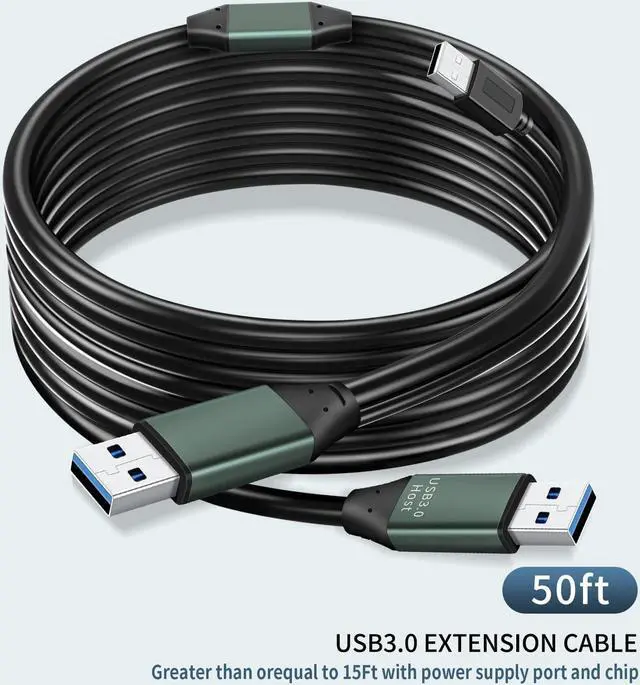 Alt view image 3 of 5 - Kumiho USB 3.0 Cable(50Ft/15M) Male to Male Type A to A Cable for Data Transfer,Hard Drive Enclosures,Laptop Cooler,DVD Player,USB Hub