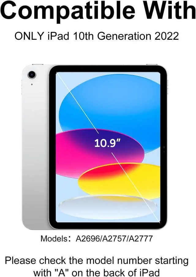 Alt view image 2 of 5 - KVAGO Keyboard Case for iPad 10th Generation 10.9 inch 2022, Detachable Wireless Bluetooth Keyboard, Smart Stand Folio Keyboard Cover with Pencil Holder for iPad 10th Gen (Space Black)