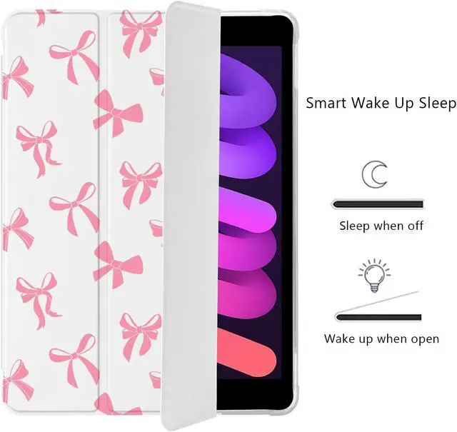 Alt view image 3 of 5 - Cute Kawaii Bow for iPad 7th/8th/9th Generation Case with Pencil Holder, Auto Sleep/Wake, Leather Soft TPU Back Cover for iPad 10.2 Inch 2019/2020/2021