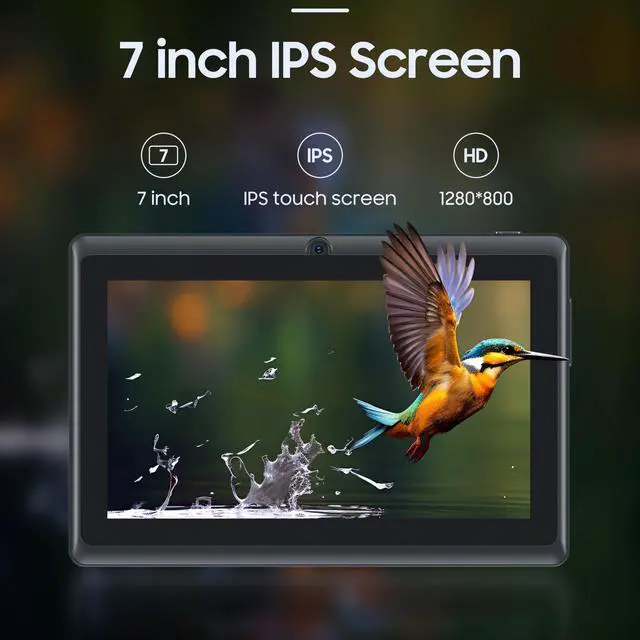 Alt view image 3 of 5 - Android Tablet 7 inch Tablets, 7" HD IPS Touch Screen Tablet PC, Quad-core, 4GB RAM 32GB ROM 1024GB Expand Tableta, 2MP+5MP Dual Camera WiFi-6 Bluetooth 3000 mAh Battery Tab, Android 12 Tablet Black.
