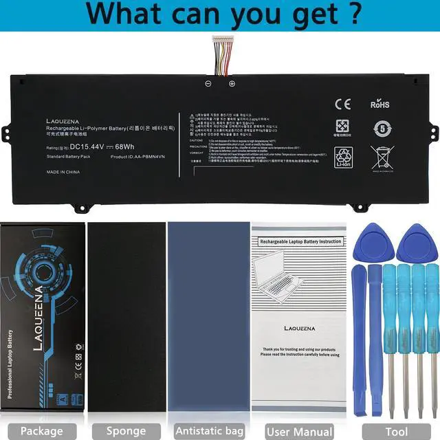 Alt view image 3 of 5 - LAQUEENA AA-PBMN4VN Laptop Battery Compatible with Samsung Galaxy Book Pro 360 15 15.6" NP950XDB NP950XDB-KB1US NP950XDB-KA1US KC3US NP950XDB-KC5US NP950QDB NP950QED -KB1US NP950QDB-KB1US
