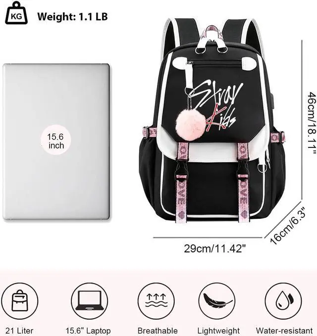 Alt view image 3 of 5 - Casual Backpack Laptop Backpack, Women 15.6 Inches College Laptop Bag Travel Outdoor Daypack Bags Vintage Daypacks for Women 11.8 in * 8.26 in * 17.3 in (HFR07)