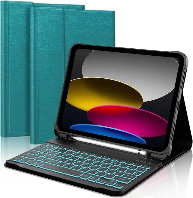 Main image of YEHOBU Keyboard Case for iPad 10th Generation 10.9",iPad 10th Gen Keyboard,Detachable Wireless Bluetooth Backlit Keyboard,Smart Folio Cover with Pencil Holder for 2022 iPad 10th Gen