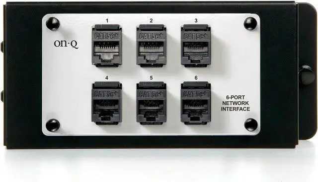 Main image of Legrand - OnQ 6 Port Module, Wifi Module with RJ45 Jacks for Simple Line Reconfiguration, Network Interface Module Supports Punchdown Termination of up to 6 CAT 5e Cable Runs, AC1000