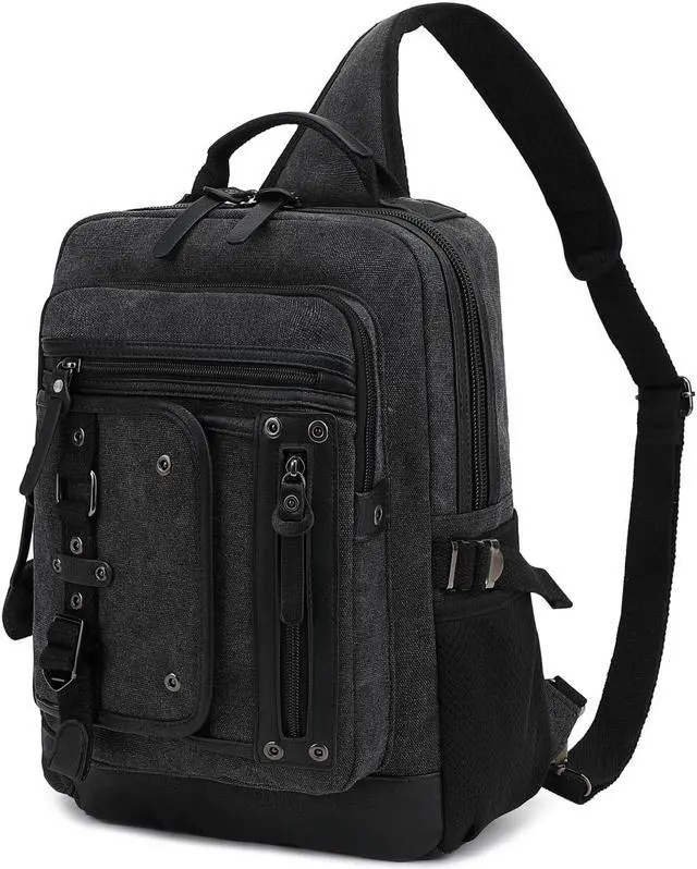 Main image of Leaper Retro Messenger Bag Men Sling Bag Outdoor Cross Body Bag Shoulder Bag Black