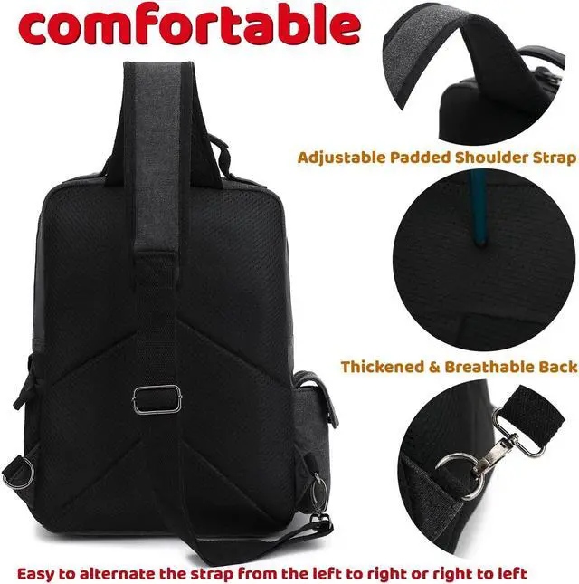 Alt view image 4 of 5 - Leaper Retro Messenger Bag Men Sling Bag Outdoor Cross Body Bag Shoulder Bag Black