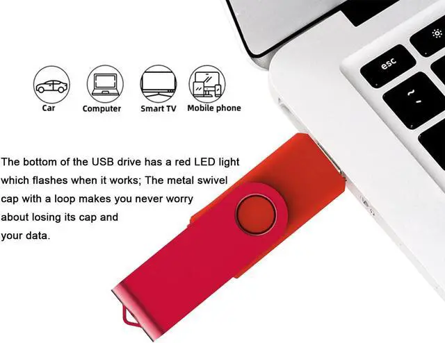 Alt view image 2 of 5 - MAKACTUA 64GB 10 Pack USB Flash Drive Bulk Pack, Bulk USB 2.0 Flash Drives Thumb Drive Swivel Memory Stick Jump Drive Pen Drive Zip Drive
