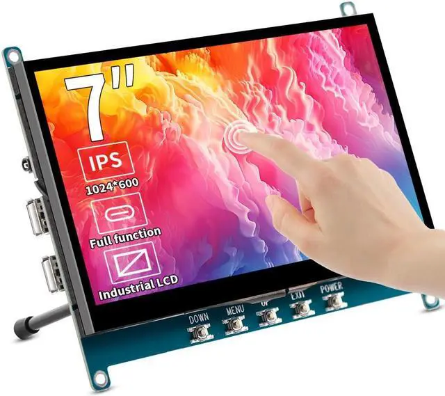 Main image of 7 Inch Touch Screen Display for Raspberry PI 5 | 1024x600 | IPS |Sunlight Readable IHDMI/USBC Dp Alt Mode Support| OTG|Low Power Consumption| Driver-Free Mini Size Monitor