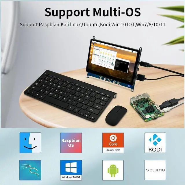 Alt view image 4 of 5 - 7 Inch Touch Screen Display for Raspberry PI 5 | 1024x600 | IPS |Sunlight Readable IHDMI/USBC Dp Alt Mode Support| OTG|Low Power Consumption| Driver-Free Mini Size Monitor