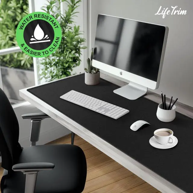 Alt view image 4 of 5 - LifeTrim 55" x 23" XXL Mouse Pad Gaming 5mm Thick Extended Keyboard Mat Full Desk Cover Mouse Pad XXL Mat Giant Extra Large Gaming Mouse Pad XXXL Mousepad Black Large Desk Mats Deskpad