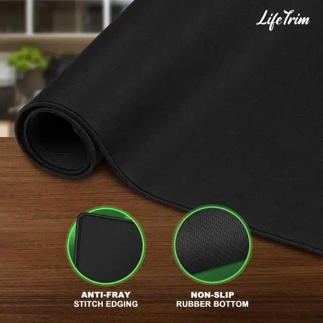 Alt view image 3 of 5 - LifeTrim 55" x 23" XXL Mouse Pad Gaming 5mm Thick Extended Keyboard Mat Full Desk Cover Mouse Pad XXL Mat Giant Extra Large Gaming Mouse Pad XXXL Mousepad Black Large Desk Mats Deskpad