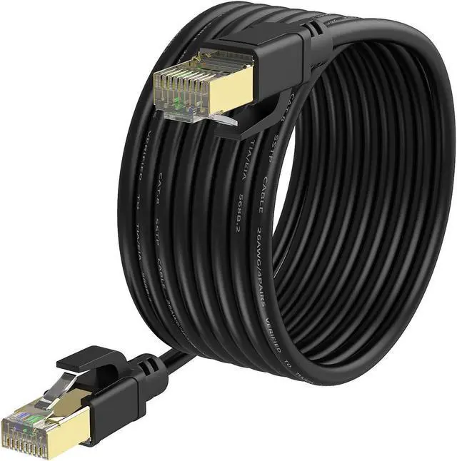 Main image of YixGH Cat8 Ethernet Cable 150ft, Internet Network Cord, 40Gbps 2000Mhz LAN Wires, High Speed SSTP LAN Cables with Gold Plated RJ45 Connector for Router, Modem, Gaming, Xbox (150ft)