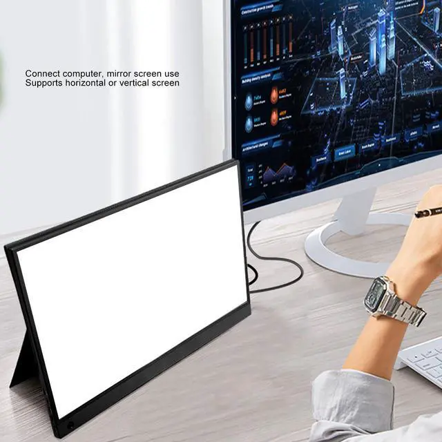 Alt view image 4 of 5 - Yoidesu 16in Portable Monitor Display 2560x1600 Ultra Thin HDR Type C HD Multimedia with Speaker, Mirror Screen Usage, Phone Projection, Wide Compatibility, 3ms Response Time