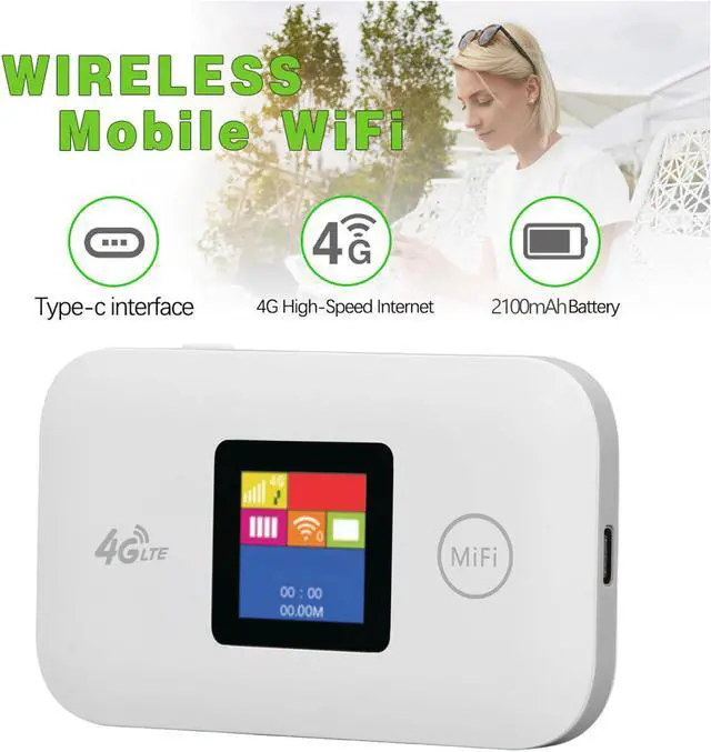 Alt view image 2 of 5 - 4G Mobile Wi Fi Hotspot, 4G Unlocked Internet Router Devices with SIM Card Solt, 150Mbps Travel Wi Fi Router, Support for Asia, Africa, Europe, B1 B3 B7 B8 B20 B38 40 41