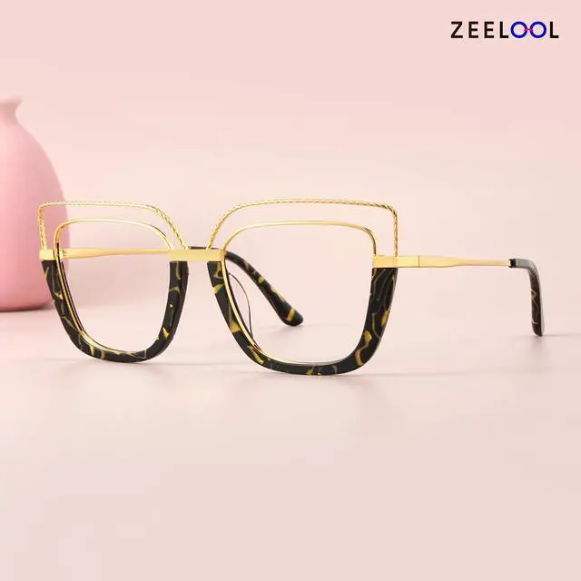 Alt view image 2 of 5 - Zeelool Stylish Oversize Cat Eye Blue Light Glasses for Women Computer Glasses Ornella ZJGX370408-02 Tortoise