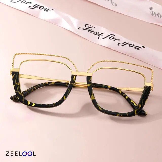 Alt view image 3 of 5 - Zeelool Stylish Oversize Cat Eye Blue Light Glasses for Women Computer Glasses Ornella ZJGX370408-02 Tortoise