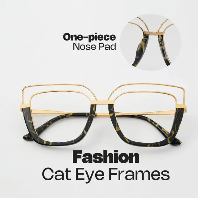 Alt view image 4 of 5 - Zeelool Stylish Oversize Cat Eye Blue Light Glasses for Women Computer Glasses Ornella ZJGX370408-02 Tortoise