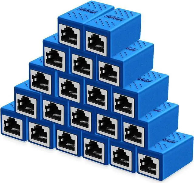 Main image of ZUZONG RJ45 Coupler in Line Coupler for Cat8/Cat7/Cat6/Cat6a/Cat5e/Cat5 Ethernet Cable Extender Adapter Female to Female (20 PCS Blue)