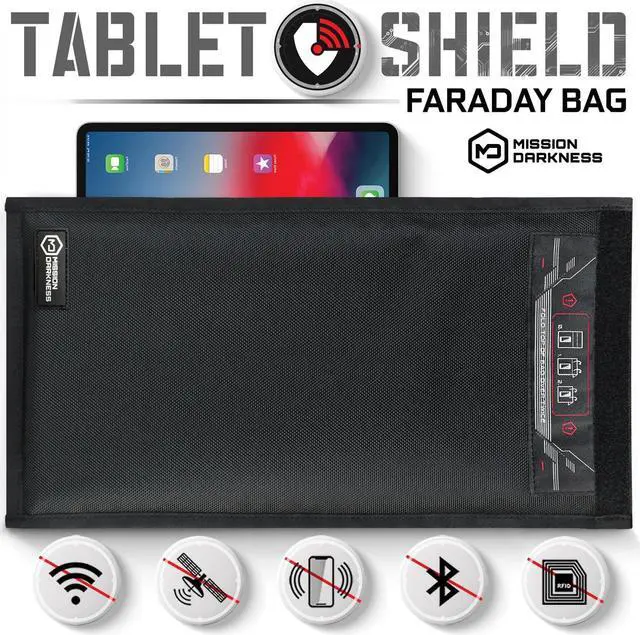 Alt view image 2 of 5 - Mission Darkness Non-Window Faraday Bag for Tablets // Device Shielding for Law Enforcement, Military, Executive Privacy, EMP Protection, Travel & Data Security, Anti-hacking & Anti-tracking Assurance