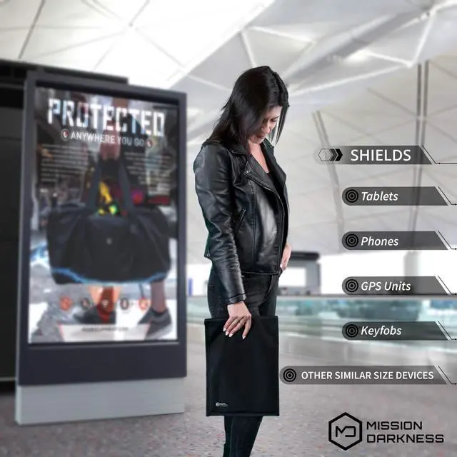 Alt view image 4 of 5 - Mission Darkness Non-Window Faraday Bag for Tablets // Device Shielding for Law Enforcement, Military, Executive Privacy, EMP Protection, Travel & Data Security, Anti-hacking & Anti-tracking Assurance
