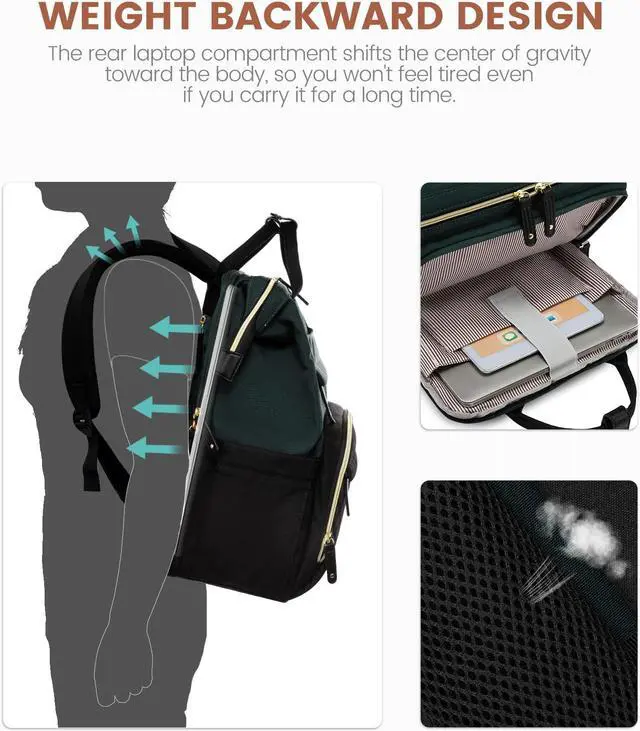 Alt view image 5 of 5 - LOVEVOOK Laptop Backpack for Women, 15.6'' Waterproof Nurse Bag Teacher Work Backpack Purse for Women, Travel Computer Backpack for College Office Business Ladies