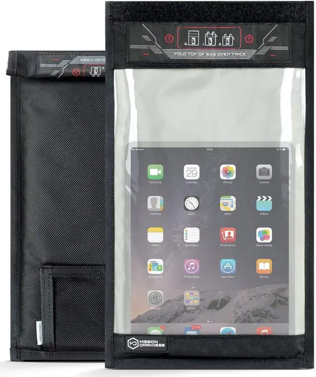 Main image of Mission Darkness Window Faraday Bag for Tablets // Device Shielding for Law Enforcement, Military, Executive Privacy, EMP Protection, Travel & Data Security, Anti-Hacking & Anti-Tracking Assurance