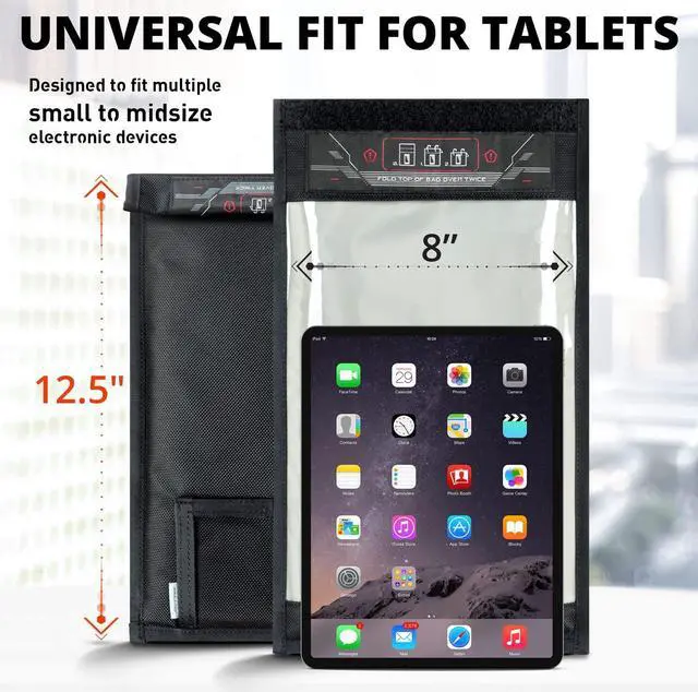 Alt view image 2 of 5 - Mission Darkness Window Faraday Bag for Tablets // Device Shielding for Law Enforcement, Military, Executive Privacy, EMP Protection, Travel & Data Security, Anti-Hacking & Anti-Tracking Assurance