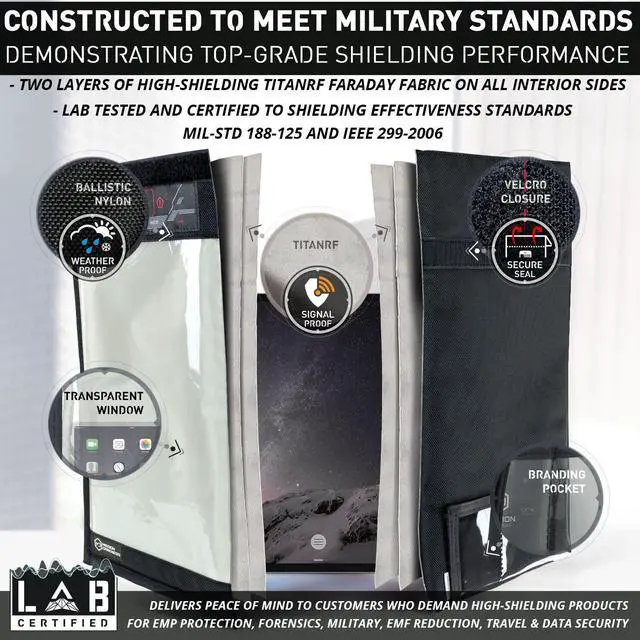 Alt view image 3 of 5 - Mission Darkness Window Faraday Bag for Tablets // Device Shielding for Law Enforcement, Military, Executive Privacy, EMP Protection, Travel & Data Security, Anti-Hacking & Anti-Tracking Assurance