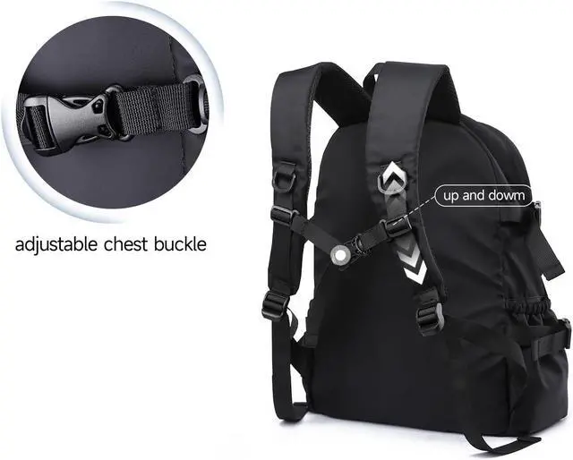 Alt view image 4 of 5 - MOYYI Small Backpack Men with Laptop Compartment, 19L Black Casual Backpack Daypacks for Travel College, Waterproof