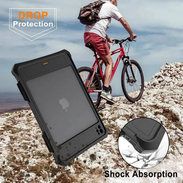 Alt view image 3 of 5 - MRUOZRUI Ultimate Protection Compatible with iPad Pro 11 2024 Released 11 Inch - Waterproof, Shockproof, and Dustproof Case Ages and Activities (Black)