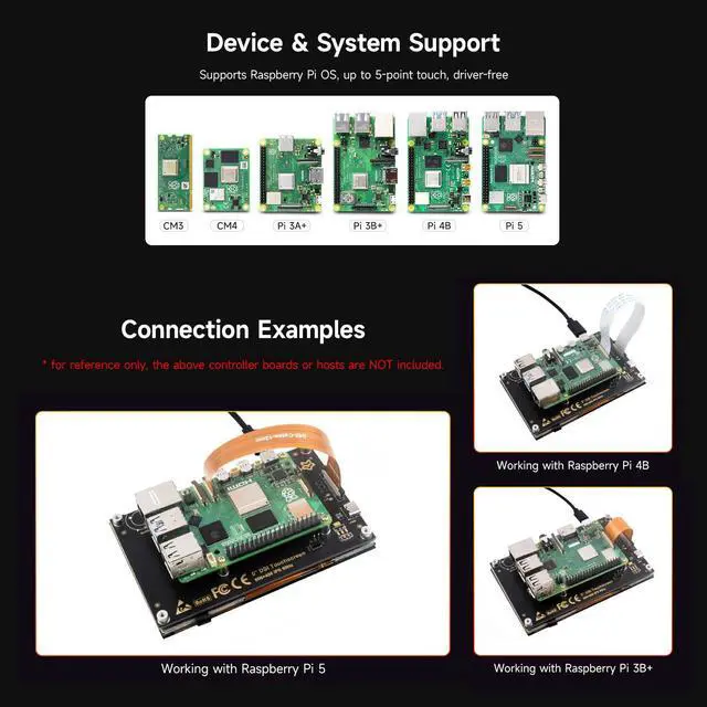 Alt view image 4 of 5 - KLAYERS LUCKFOX DSI Display for Pi 5/4B/CM4/CM3 Support 3D Printing, Capacitive Touch 800x480, Toughened Glass LCD Panel for Raspberry Pi 5