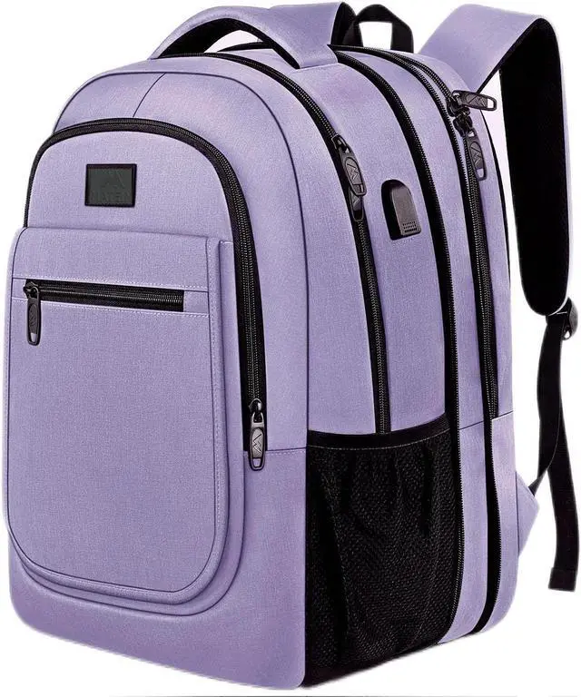 Main image of MATEIN Travel Backpack for Women, Expandable 15.6 inch Laptop Backpack with USB Charging Port, Large Anti Theft Business Computer Bag Water Resistant College Computer Bag Gift for Women Men, Purple
