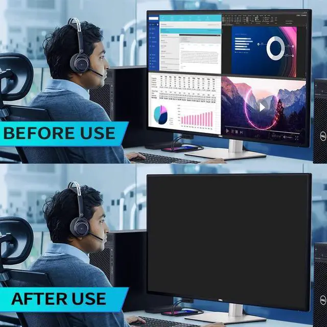 Alt view image 2 of 5 - Mao Yeye 24 Inch Privacy Shield for 16:9 Widescreen Monitor | Anti Glare/Scratch Blue Light Protector Film