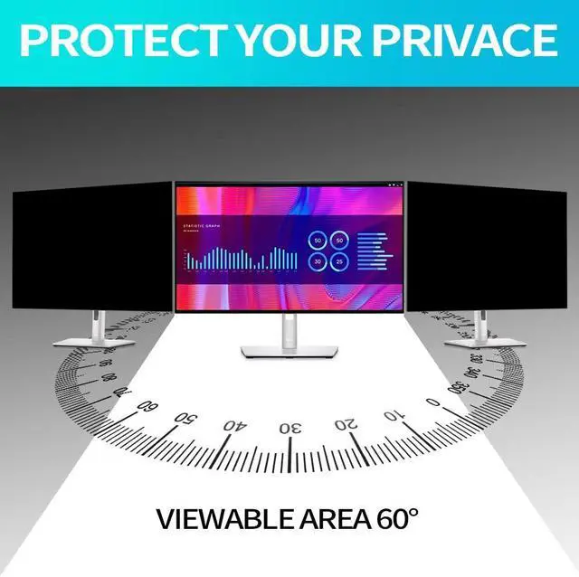 Alt view image 3 of 5 - Mao Yeye 24 Inch Privacy Shield for 16:9 Widescreen Monitor | Anti Glare/Scratch Blue Light Protector Film